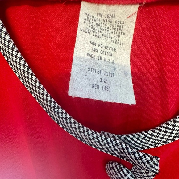 Vintage 80s Red Midi Dress with Button Accents & Detached Belt Size 12 - Picture 2 of 5